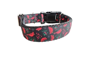 Christmas Cardinal Nylon Dog Collar