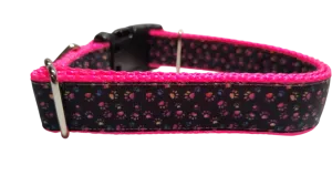 Colorful Pawprints Nylon Dog Collar