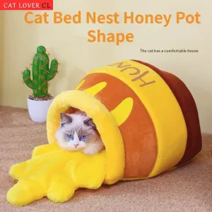 Cozy Honey Jar Cat Bed - Perfect for Small Cats