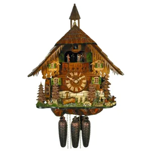 Cuckoo Clock - 8-Day Chalet Mill with Child - August Schwer