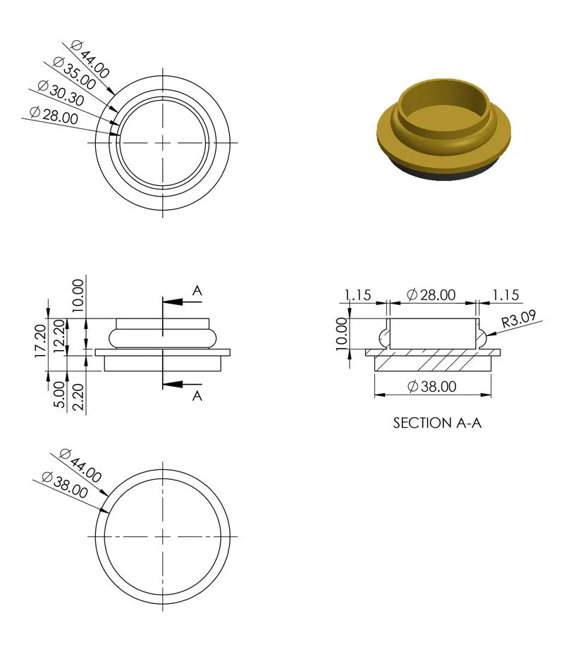 Floor Coasters Antique Brass Finish (Standard)