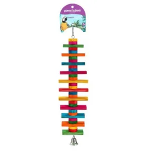 Parrot Wood Spiral Chew Toy with Bell - 39cm x10cm