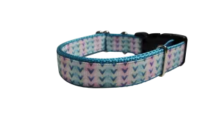 Pastel Tribal V Pattern Nylon Dog Collar