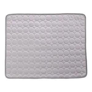 Petvit Rectangular Dog & Cat Bed|Premium Cool Ice Silk with Polyester with Bottom Mesh|Multi-Utility Self-Cooling Pad for Dog & Cat|Light-Weight & Durable Dog Bed|ZQCJ001G-S|Grey