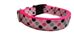 Polka Dots Pattern Nylon Dog Collar