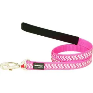 Red Dingo Fixed Reflective Ziggy Hot Pink Dog Lead (4 Sizes)