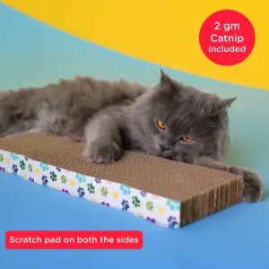 Skatrs Wide Block Corrugated Cardboard Cat Scratcher for Kittens with 2g Premium Catnip Free