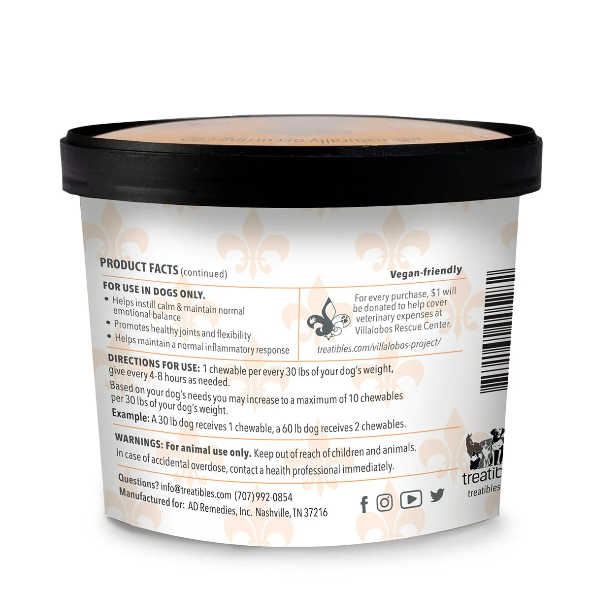 Treatibles® FOR DOGS: 3MG CBD Sweet Potato CBD FULL SPECTRUM Soft Chews