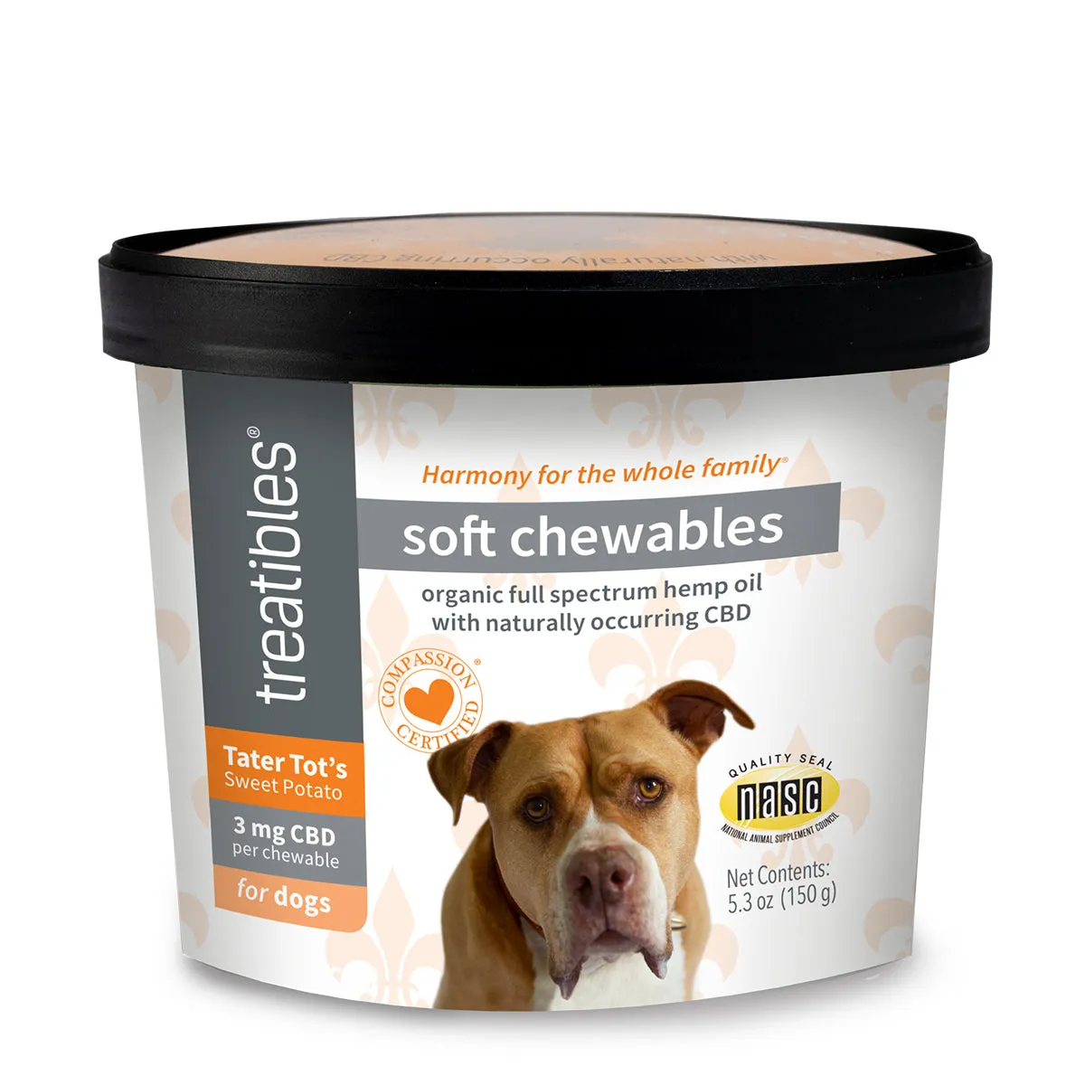 Treatibles® FOR DOGS: 3MG CBD Sweet Potato CBD FULL SPECTRUM Soft Chews