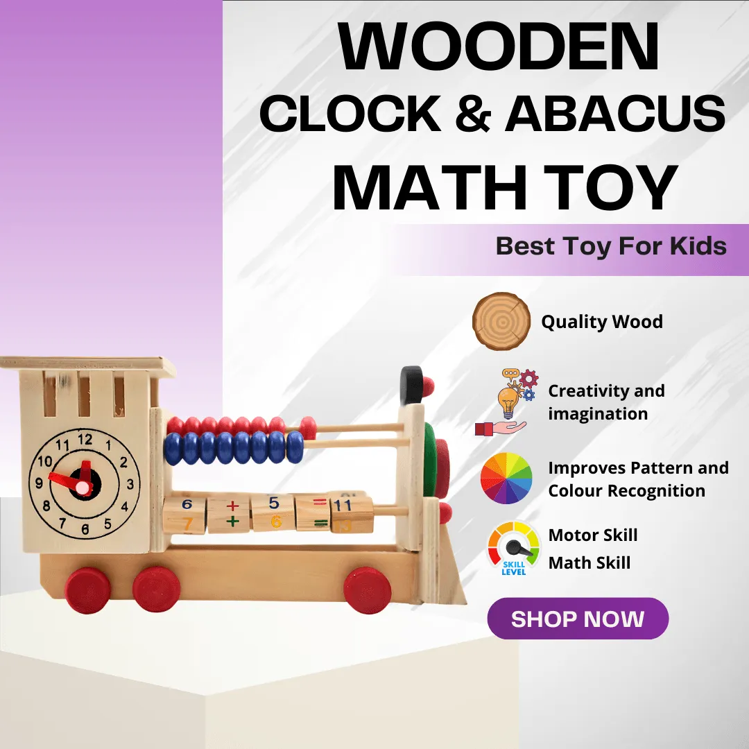 Wooden 4 in one Kids Learning Educational Engine