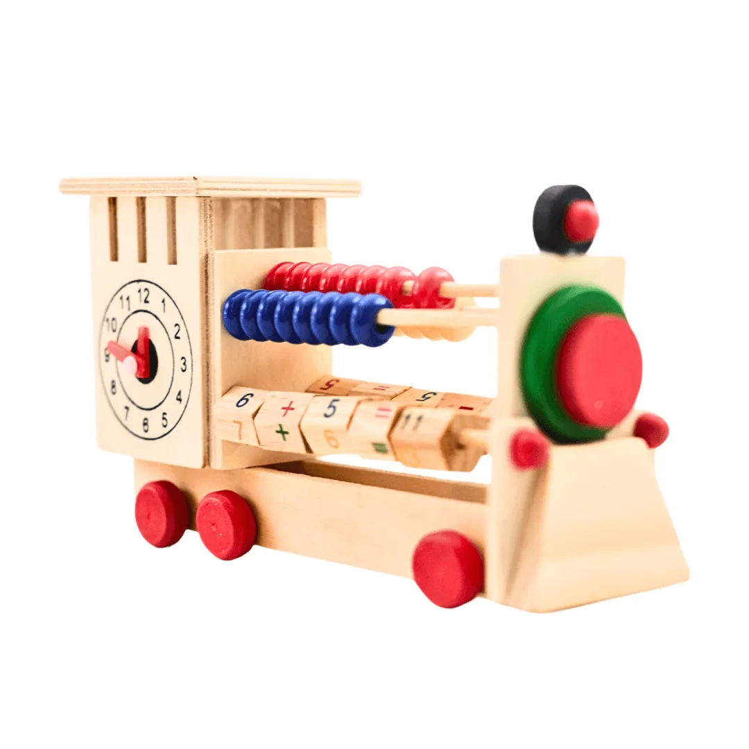 Wooden 4 in one Kids Learning Educational Engine